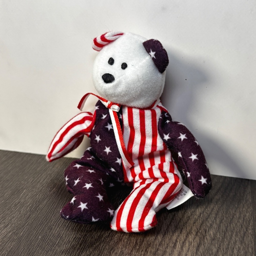 1999 Ty‎ Inc Patriotic Stars Stripes Bear Plush Toy McDonald's Collectible Kids